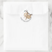 Sticker Rond Je t'aime ralentir beaucoup Sloth Valentine (Sac)