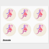 Sticker Rond Je t'aime romantique Saint-Valentin (Feuille)