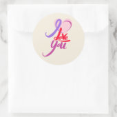 Sticker Rond Je t'aime romantique Saint-Valentin (Sac)
