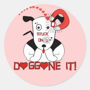 Sticker Rond Je t'aime sacré nom ! Pitou