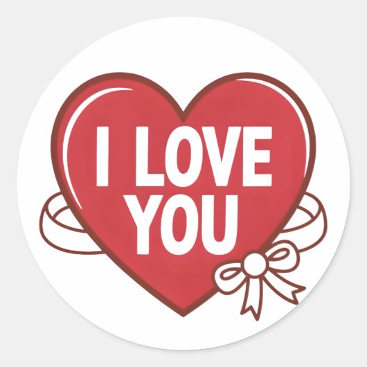 Sticker Rond Je t'aime Saint Valentin (Devant)