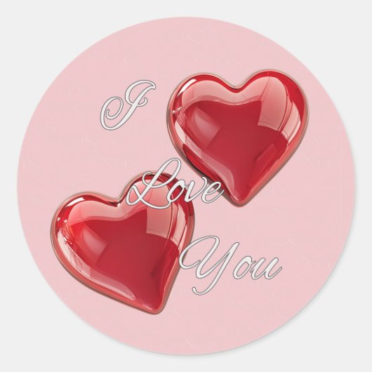 Sticker Rond Je t'aime - Saint Valentin (Devant)