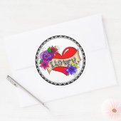 Sticker Rond Je T'Aime | Street Art Graffiti Urban Heart (Enveloppe)