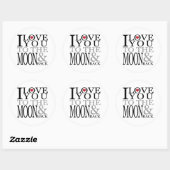 Sticker Rond Je T'Aime Sur La Lune Et De Retour (Feuille)