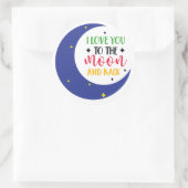Sticker Rond je t'aime sur la lune et de retour (Sac)