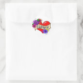 Sticker Rond Je T'Aime | Tattoo Heart Art (Sac)