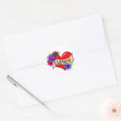 Sticker Rond Je T'Aime | Tattoo Heart Art (Enveloppe)