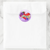 Sticker Rond Je T'Aime | Tattoo Heart Art (Sac)