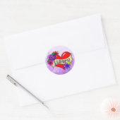 Sticker Rond Je T'Aime | Tattoo Heart Art (Enveloppe)