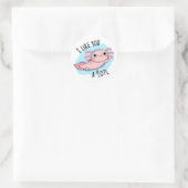 Sticker Rond Je T'Aime Un Pun Axolotl Lotl Drôle (Sac)