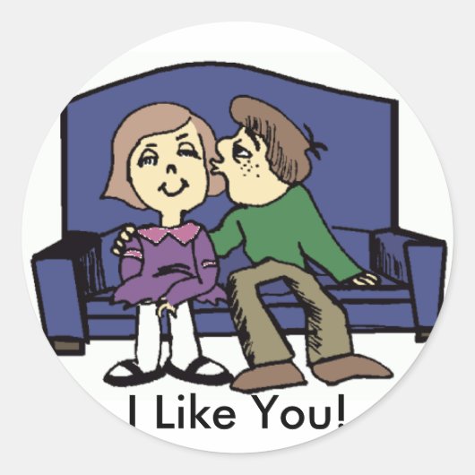 Sticker Rond Je T'Aime Valentine (Devant)