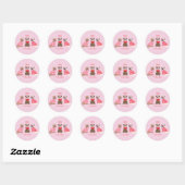 Sticker Rond Je T'Aime Valentines American Pit Bull Terriers (Feuille)