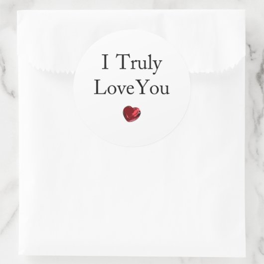 Sticker Rond Je t'aime vraiment (Sac)