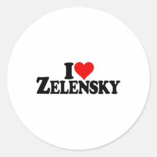 Sticker Rond Je t'aime Zelensky Volodymyr Ukraine Ukr 1
