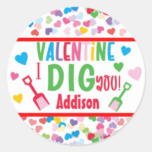 Sticker Rond Je Te Creg Shovel Valentine School Cadeau Classiqu