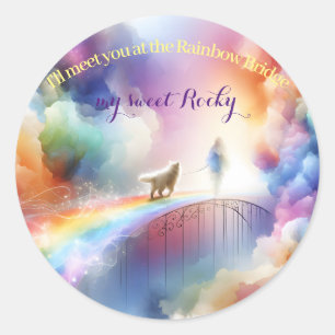 Sticker Rond Je te rencontrerai au Rainbow Bridge