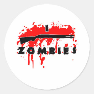 Sticker Rond Je tire des zombies
