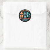 Sticker Rond Je transforme le café en science génétique (Sac)