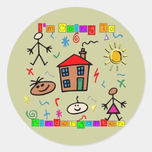 Sticker Rond Je vais à la maternelle (Devant)