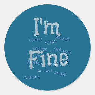 Sticker Rond Je vais bien Prévention du suicide