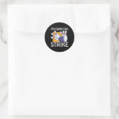 Sticker Rond Je vais en grève (Sac)