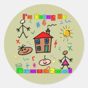 Sticker Rond Je vais en maternelle