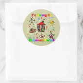 Sticker Rond Je vais en maternelle (Sac)