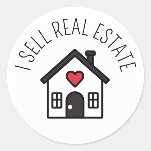Sticker Rond Je Vends Maison Promotionnelle Immobilier (Devant)
