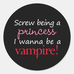 Sticker Rond Je Veux Être Un Vampire