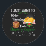 Sticker Rond Je Veux Juste Faire De Tamales Con Christmas Y Caf<br><div class="desc">Vous venez ou avez des racines et des proches au Mexique ? Déclare avec fierté d'où tu viens ! fière patrie / patrie pour lui et elle avec ce tee-shirt. Patrimoine Mexique Drapeau mexicain fierté ADN patriotique. Mexique Drapeau Design Rose mexicain Drapeau. Le drapeau national mexicain dessine un Rose. Avez-vous...</div>