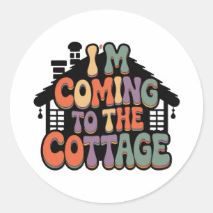 Sticker Rond Je viens à la maison de campagne