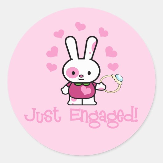 Sticker Rond Je viens d'engager du lapin mignon (Devant)
