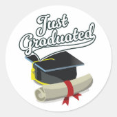 Sticker Rond Je viens d'être diplômé ! (Devant)