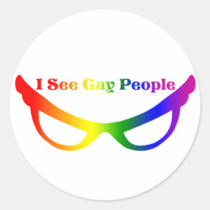 Sticker Rond Je vois des Gays
