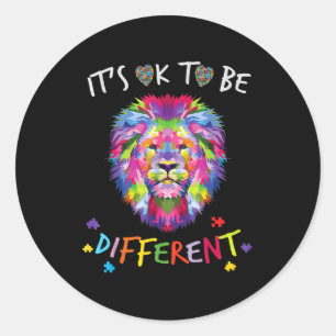Sticker Rond Je vois tes vraies couleurs Lion Sensibilisation s