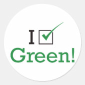 Sticker Rond Je Vois Vert (Devant)