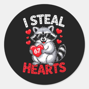 Sticker Rond Je vole 67 cœurs drôle 67 Saint-Valentin Raton lav