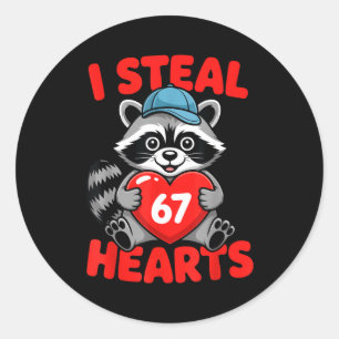 Sticker Rond Je vole 67 cœurs drôle 67 Saint-Valentin Raton lav