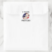 Sticker Rond Je vote pour la vie (Sac)