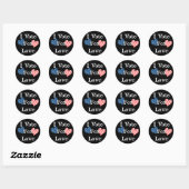 Sticker Rond Je Vote Pour L'Amour (Feuille)