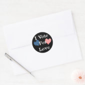 Sticker Rond Je Vote Pour L'Amour (Enveloppe)