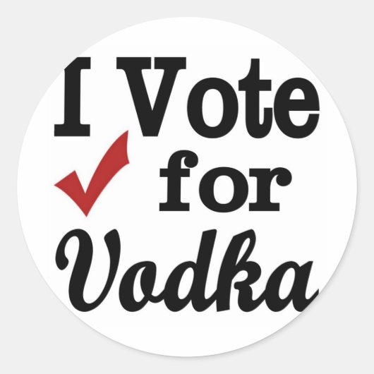 Sticker Rond Je Vote pour Vodka (Devant)