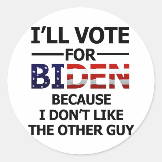 Sticker Rond Je voterai pour Biden (Devant)