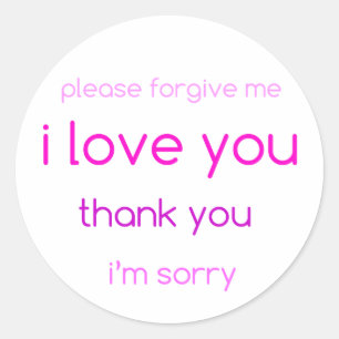 Sticker Rond je vous aime collant rond