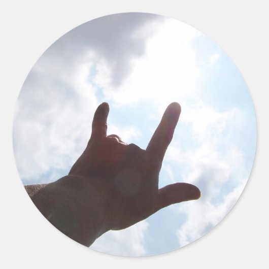 Sticker Rond JE VOUS AIME en langue des signes (Devant)