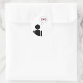 Sticker Rond je vous aime : mon bâton (Sac)