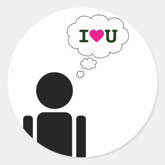 Sticker Rond je vous aime : mon bâton (Devant)