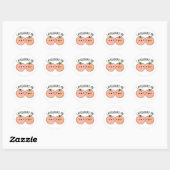 Sticker Rond Je Vous Ap-Peach-Cite Funny Peach Pun (Feuille)