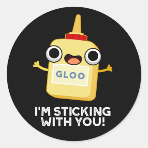 Sticker Rond Je vous chante avec un amusant jeu de colle BG fon