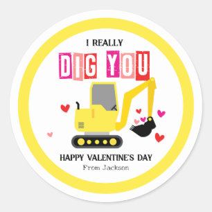 Sticker Rond Je Vous Creuse Vraiment La Saint-Valentin En Class
